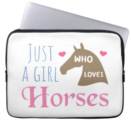 Gewoon een meisje dat van Paarden houdt Laptop Sleeve