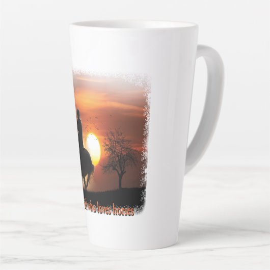 gewoon een meisje dat van paarden houdt latte mok (Rechterhoek)