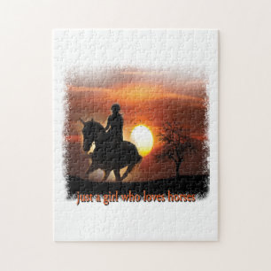 gewoon een meisje dat van paarden houdt legpuzzel
