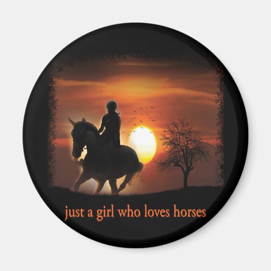 gewoon een meisje dat van paarden houdt magneet (Voorkant)