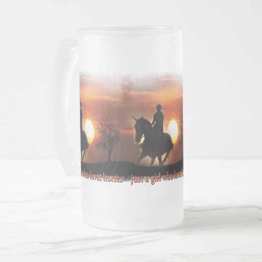 gewoon een meisje dat van paarden houdt matglas bierpul (Voorkant links)