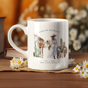 Gewoon een meisje dat van paarden houdt   Monogram Koffiemok