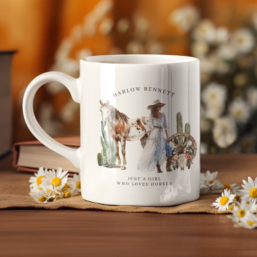 Gewoon een meisje dat van paarden houdt | Monogram Koffiemok