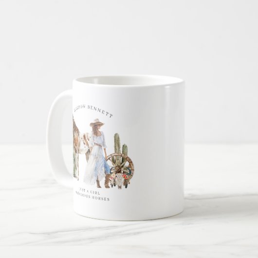 Gewoon een meisje dat van paarden houdt | Monogram Koffiemok (Voorkant links)