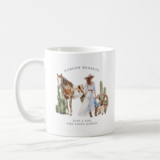 Gewoon een meisje dat van paarden houdt | Monogram Koffiemok (Links)