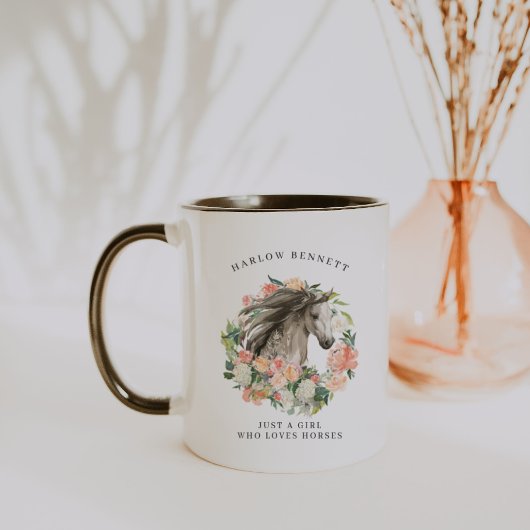 Gewoon een meisje dat van paarden houdt | Monogram Mok