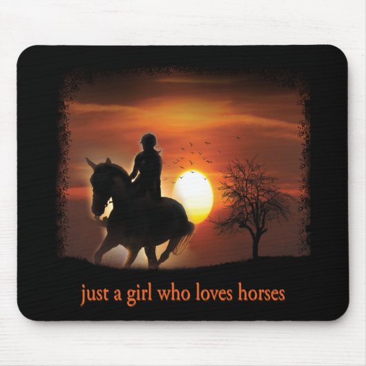 gewoon een meisje dat van paarden houdt muismat (Voorkant)