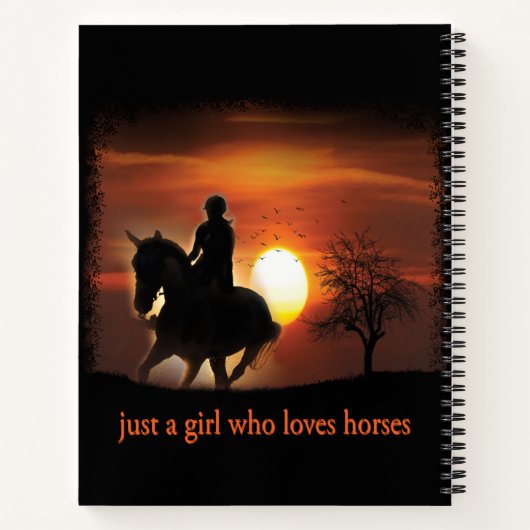 gewoon een meisje dat van paarden houdt notitieboek (Achterkant)