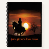 gewoon een meisje dat van paarden houdt notitieboek (Voorkant)