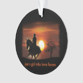 gewoon een meisje dat van paarden houdt ornament (voorkant)