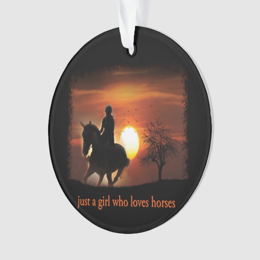 gewoon een meisje dat van paarden houdt ornament (voorkant)