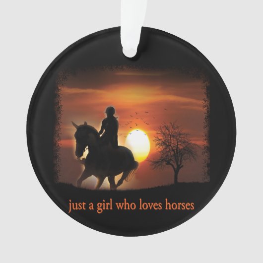 gewoon een meisje dat van paarden houdt ornament (voorkant)