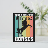 Gewoon een meisje dat van Paarden houdt | Paardenm Briefkaart (Staand voorkant)