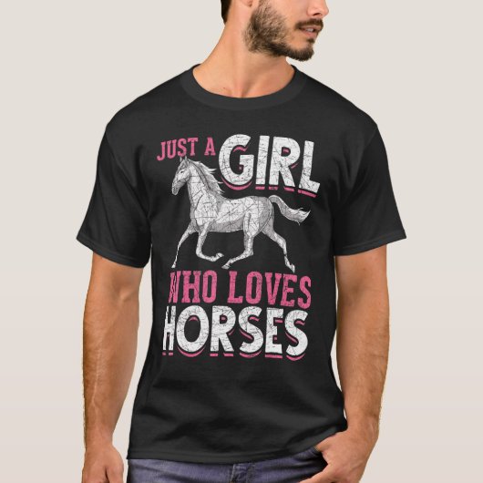 Gewoon een meisje dat van paarden houdt, paardenpe t-shirt (Voorkant)