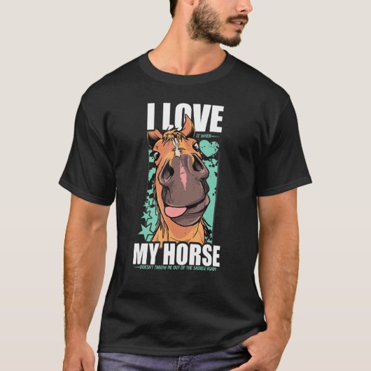 Gewoon een meisje dat van paarden houdt, paardrijd t-shirt (Voorkant)