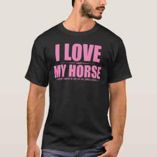 Gewoon een meisje dat van paarden houdt, paardrijd t-shirt