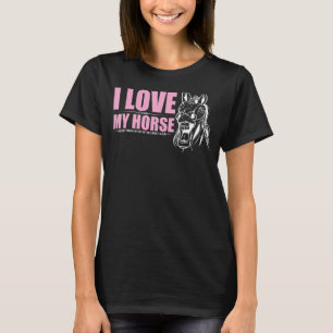 Gewoon een meisje dat van paarden houdt, paardrijd t-shirt