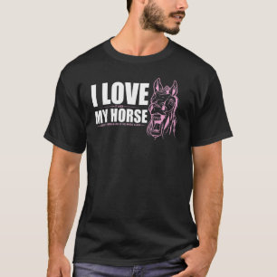 Gewoon een meisje dat van paarden houdt, paardrijd t-shirt