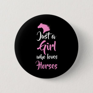 Gewoon een meisje dat van paarden houdt paardrijde ronde button 5,7 cm