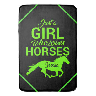 Gewoon een meisje dat van paarden houdt Persoonlij Badmat