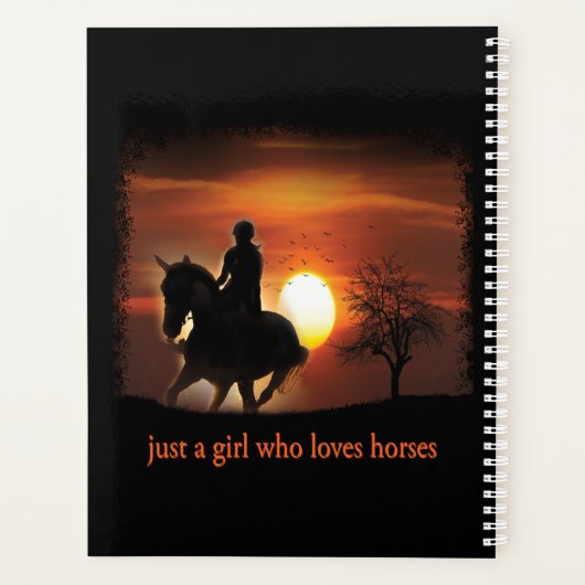 gewoon een meisje dat van paarden houdt planner (Achterkant)