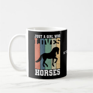 Gewoon een meisje dat van Paarden houdt Retro p Koffiemok