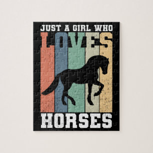 Gewoon een meisje dat van Paarden houdt   Retro  p Legpuzzel
