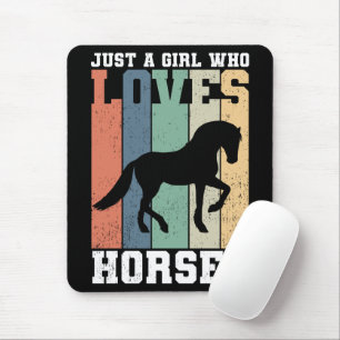 Gewoon een meisje dat van Paarden houdt Retro p Muismat
