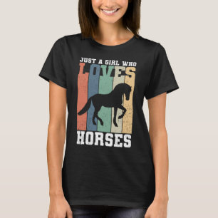 Gewoon een meisje dat van Paarden houdt Retro p T-shirt