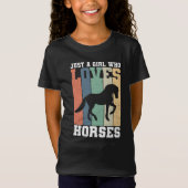 Gewoon een meisje dat van Paarden houdt | Retro  p T-shirt (Voorkant)