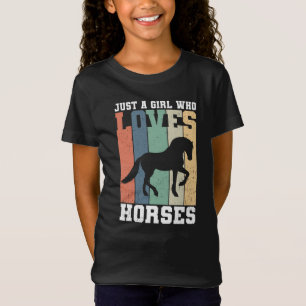 Gewoon een meisje dat van Paarden houdt   Retro  p T-shirt