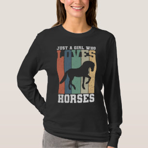 Gewoon een meisje dat van Paarden houdt   Retro  p T-shirt