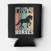Gewoon een meisje dat van Paarden houdt | Retro Vi Blikjeskoeler (Voorkant)