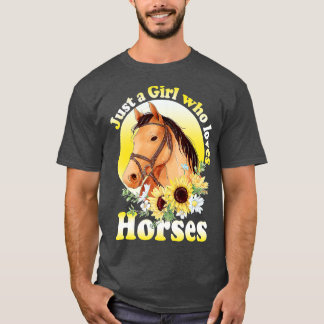 Gewoon een meisje dat van paarden houdt - Ridderme T-shirt