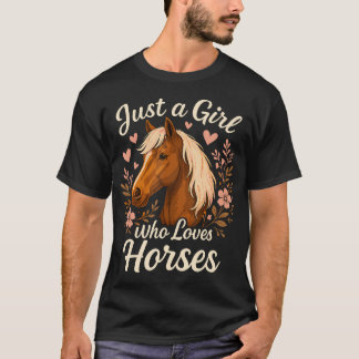 Gewoon Een Meisje Dat Van Paarden Houdt Schattig P T-shirt