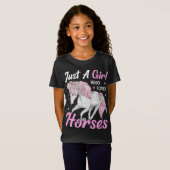 Gewoon een meisje dat van paarden houdt, schattige t-shirt (Voorkant volledig)