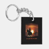 gewoon een meisje dat van paarden houdt sleutelhanger (Voorkant Links)