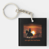gewoon een meisje dat van paarden houdt sleutelhanger (Voorkant)