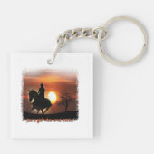 gewoon een meisje dat van paarden houdt sleutelhanger (Achterkant)