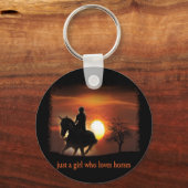 gewoon een meisje dat van paarden houdt sleutelhanger (Voorkant)