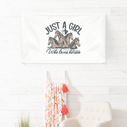 Gewoon een meisje dat van paarden houdt spandoek (Insitu)
