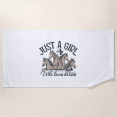 Gewoon een meisje dat van paarden houdt strandlaken (Voorkant)