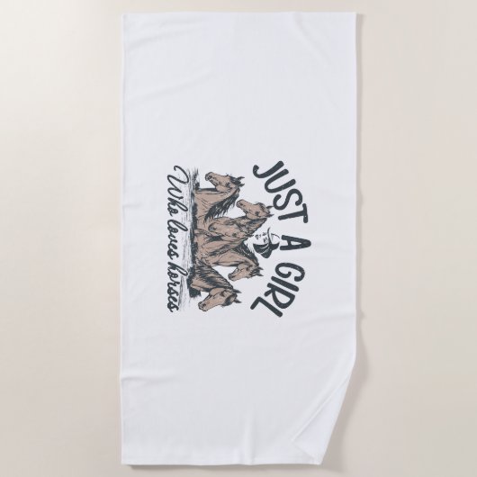 Gewoon een meisje dat van paarden houdt strandlaken (Voorkant)