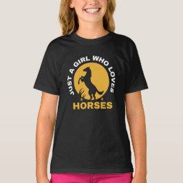 gewoon een meisje dat van paarden houdt t-shirt