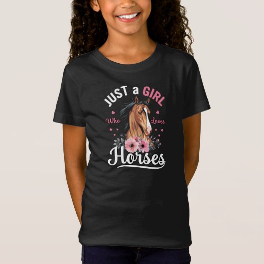 gewoon een meisje dat van paarden houdt t-shirt (Voorkant)