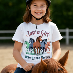 Gewoon een meisje dat van paarden houdt t-shirt