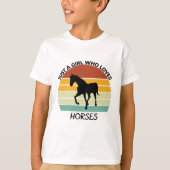 Gewoon een meisje dat van paarden houdt t-shirt (Voorkant)
