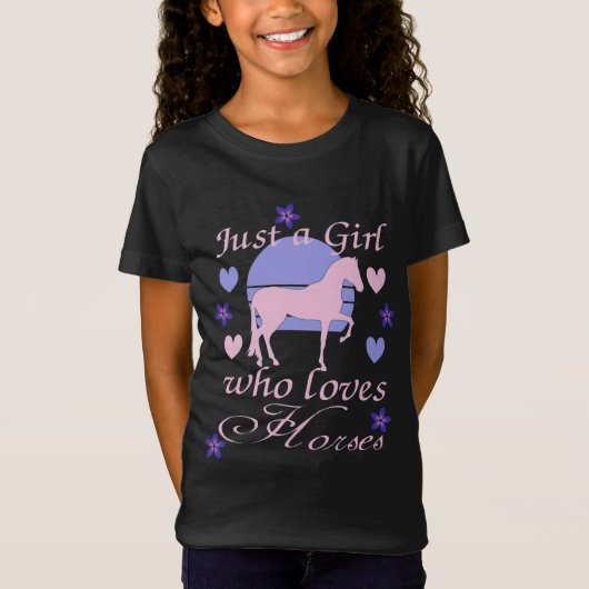 Gewoon een meisje dat van paarden houdt. t-shirt (Voorkant)