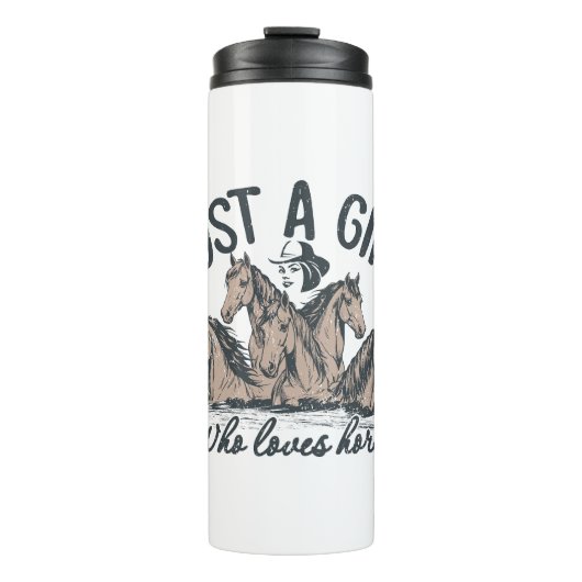 Gewoon een meisje dat van paarden houdt thermosbeker (Voorkant)