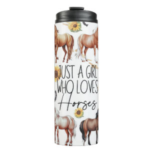 Gewoon een meisje dat van paarden houdt thermosbeker